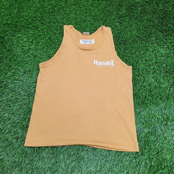 Vintage 90s Funny Work-Sucks Tank-Top Medium 19x25 Harrahs-Laughlin - Picture 2 of 16